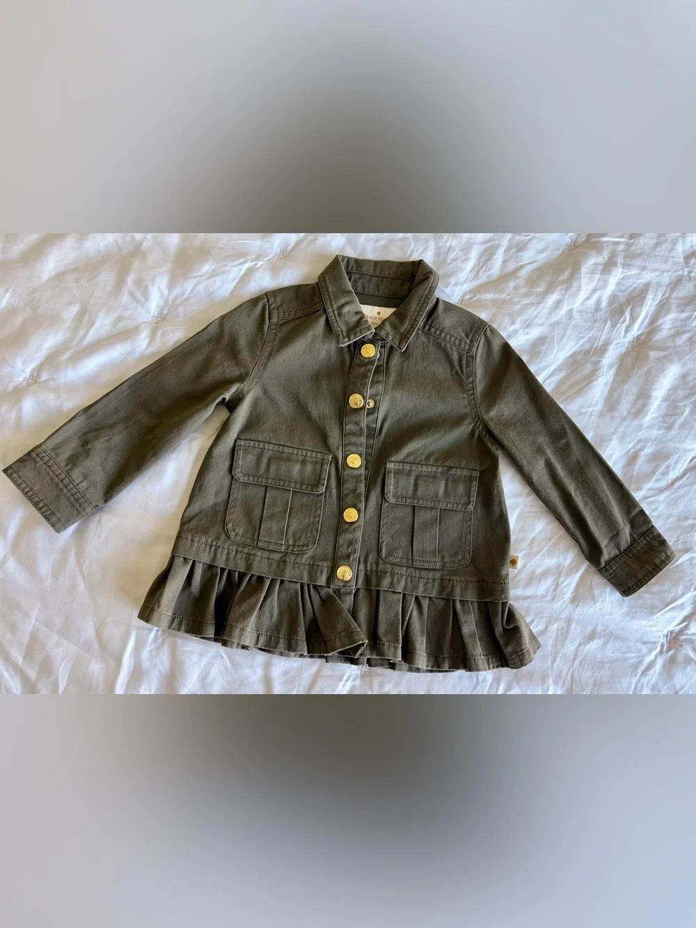 Kate Spade Baby Utility Denim Jacket in Olive